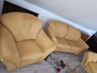 3-teiliges Sofa, Couch, gelb, Leder Bayern - Poppenhausen Vorschau