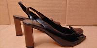 offene high heel Sling Pumps 40 Leder Lack schwarz Block Sandale Bayern - Kulmbach Vorschau