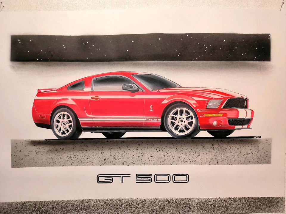 Ford Mustang GT 500 Shelby Cobra selbstgemaltes Bild Unikat in Friesoythe