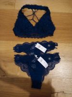 Gilly Hicks Unterwäsche Set Neckholder Bralette dunkelblau S M Bayern - Landshut Vorschau