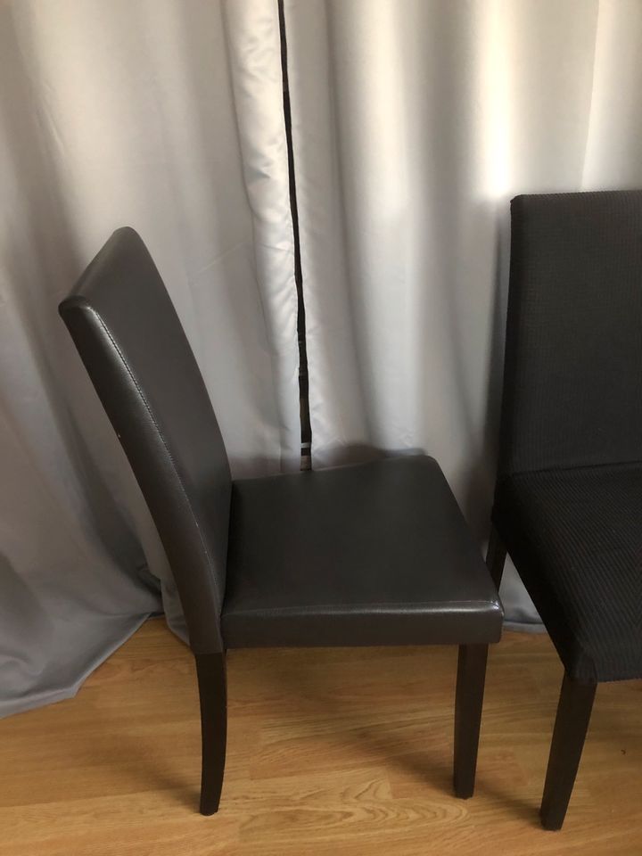 Esszimmer Stühle Leder schwarz 4 x in Köln