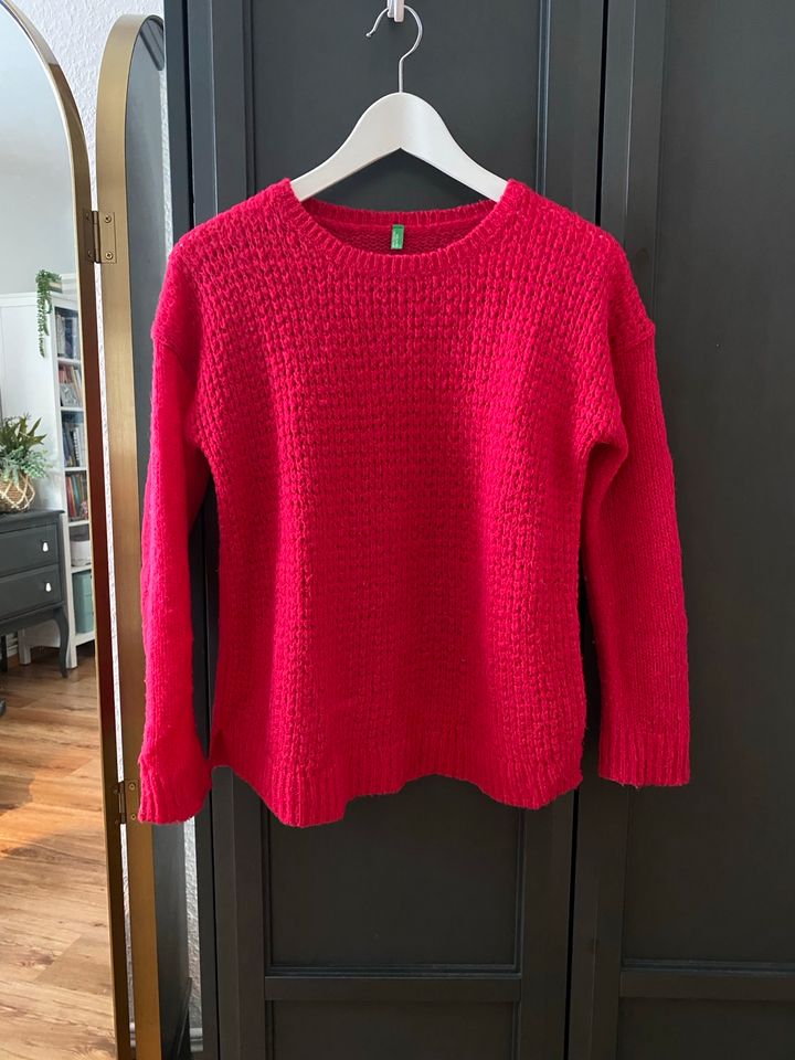 Pullover von Benetton mit Mohair, knallpink, 2XL 160cm (158) in Waake