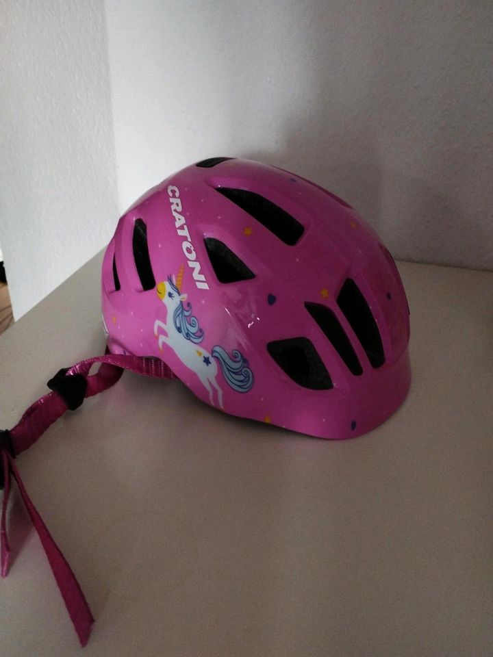 Cratoni Kinder Fahrradhelm 46-51 cm pink Einhorn- nur Abholung! in Düsseldorf