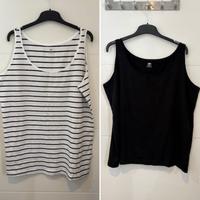 2x H&M Top Gr.3XL Gr.52 schwarz weiß gestreift sehr guter Zustand Hessen - Gernsheim  Vorschau