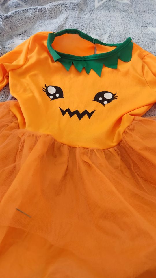 oranges Kürbis-Kostüm Gr. 2-3 Jahre Halloween Fasching Karneval in Erfurt