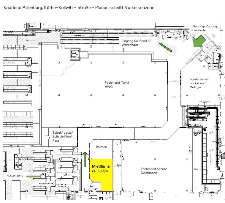 PROVISIONSFREI - Gewerbefläche *ca. 60 qm* im Kaufland Altenburg zu vermieten in Altenburg