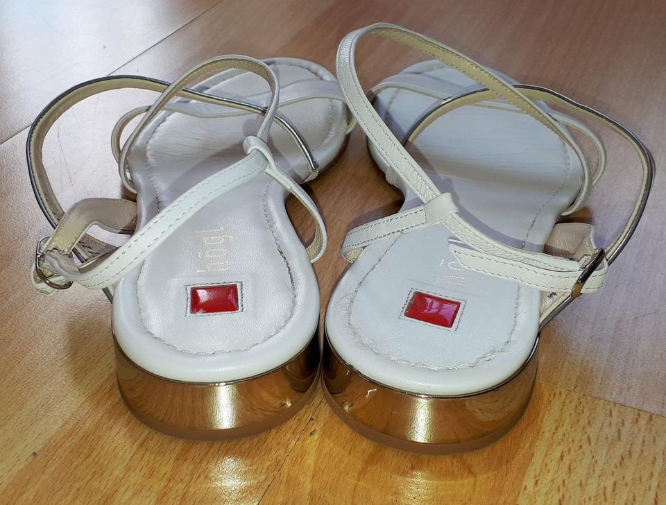 Högl Echtleder Sandalen Leder Schuhe weiß silber Gr. 37 in Wilhelmshaven