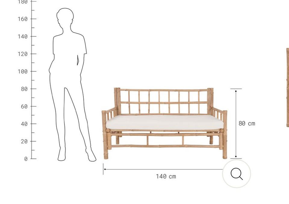 Butlers Bambus Lounge Sofa Outdoor Gartenmöbel loungesofa Bali in Bottrop