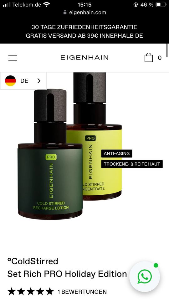 Eigenhain Skincare Set Serum + Lotion in Mannheim