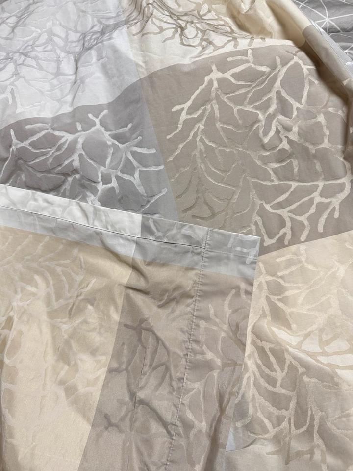 2x Vorhang Gardine kräuselband grau beige weiß 53x245 cm in Hamburg