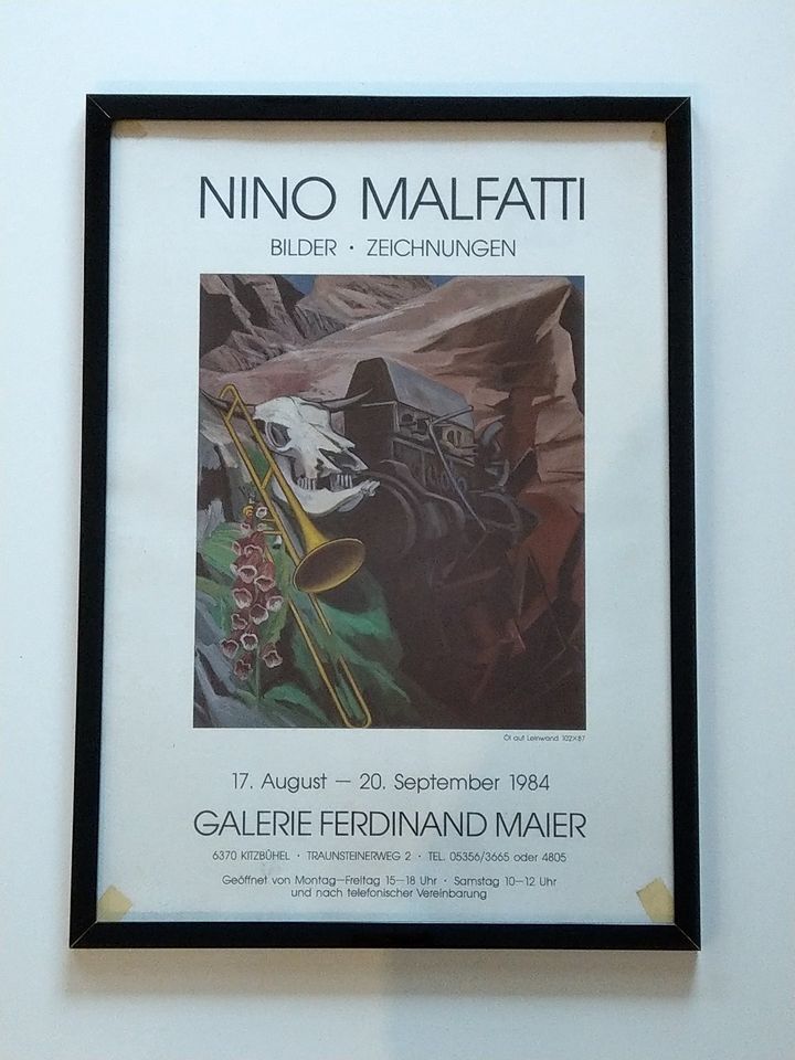 Ausstellungsplakat NINO MALFATTI "Motiv Posaune" Selten Poster in Leinfelden-Echterdingen