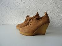 ZARA Keil-Schnürschuhe Keil-Pumps Leder hellbraun 38 Leder neu! Dithmarschen - Eggstedt Vorschau
