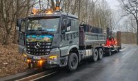 Baumaschinentransport mit Tieflader, Kipper, Hängerzug. Sachsen - Thum Vorschau