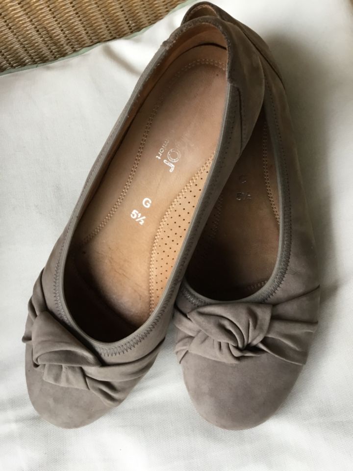 Gabor Comfort G  Ballerina 38,5 Mokassin Slipper Schuhe 5,5 taupe in Kaarst