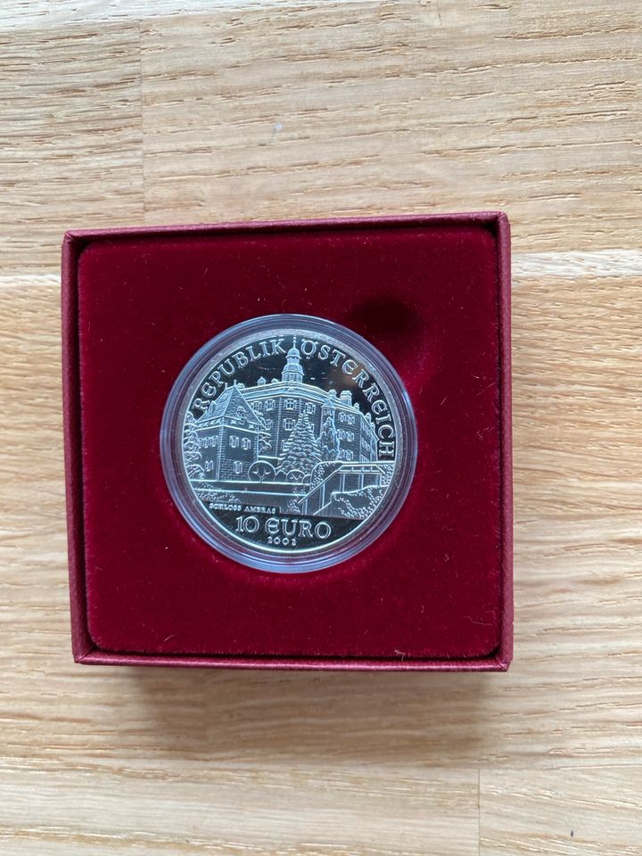 Silber Münze Österreich 2002 Schloss Ambras 10 Euro in Meckenbeuren