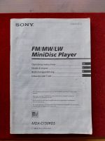 Sony MDX-C150RDS Anleitung Origunal Nordrhein-Westfalen - Odenthal Vorschau