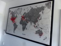 Große Weltkarte mit schwarzem Holzrahmen 130b x 80h Nordrhein-Westfalen - Greven Vorschau
