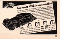 Hansa- Werbung Reklameanzeige Vintage-Deko 1936 Baden-Württemberg - Schopfheim Vorschau