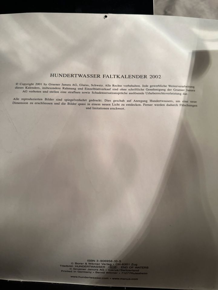 Hundertwasser Kalender 2002 in Gütersloh