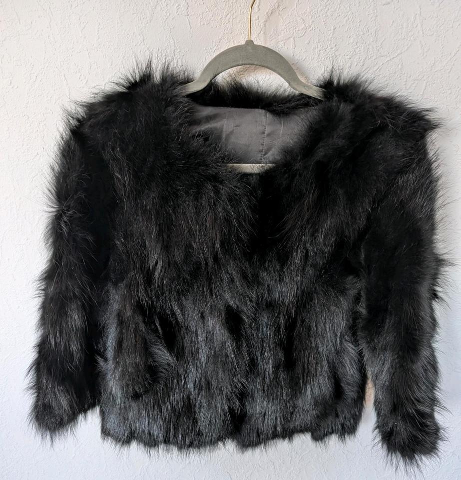 Pelzjacke schwarz 3/4-Ärmel Größe Xs/S Fuchs-/Nerz-/Lammfell in Siegen