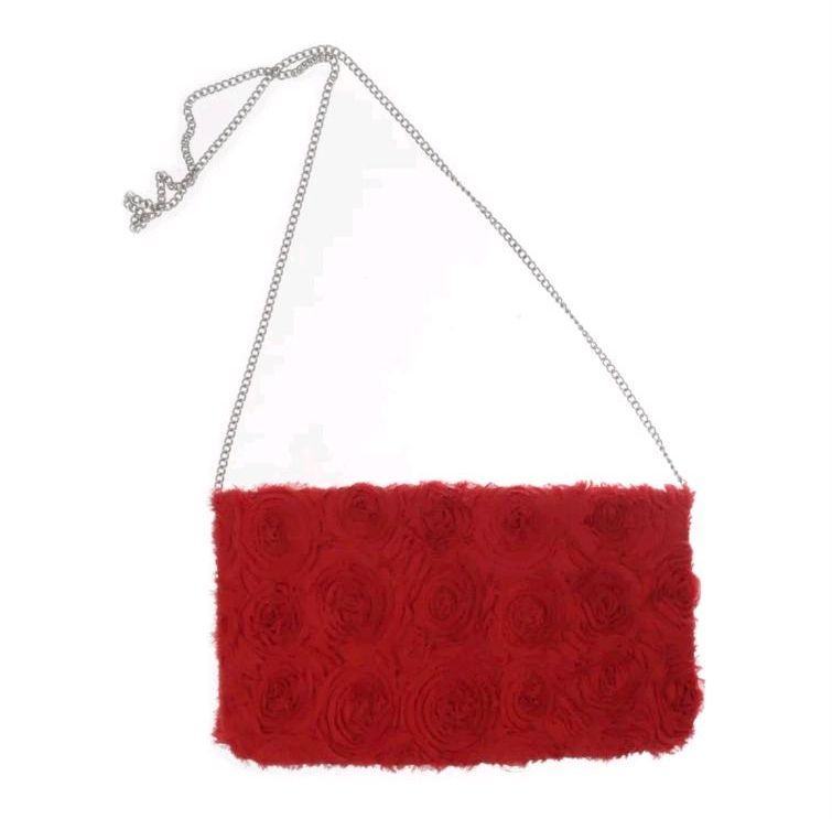 Rote Abendtasche Clutch mit Rosen Motiv neu von H&M in Berlin