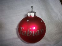 Weihnachtsbaumkugel mit Name ( Fabian ); Rot Niedersachsen - Delligsen Vorschau