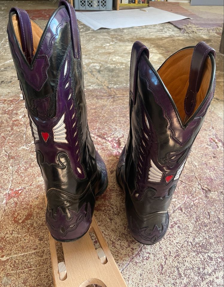 Sendra Boots Westernstiefel Cowboystiefel lila schwarz in Stuttgart