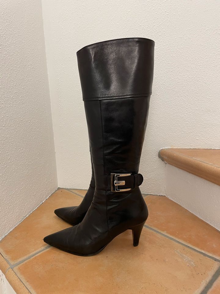 Feminine Stiefel Rock-Stiefel schwarz 39 von Franco Russo Leder in Schechen