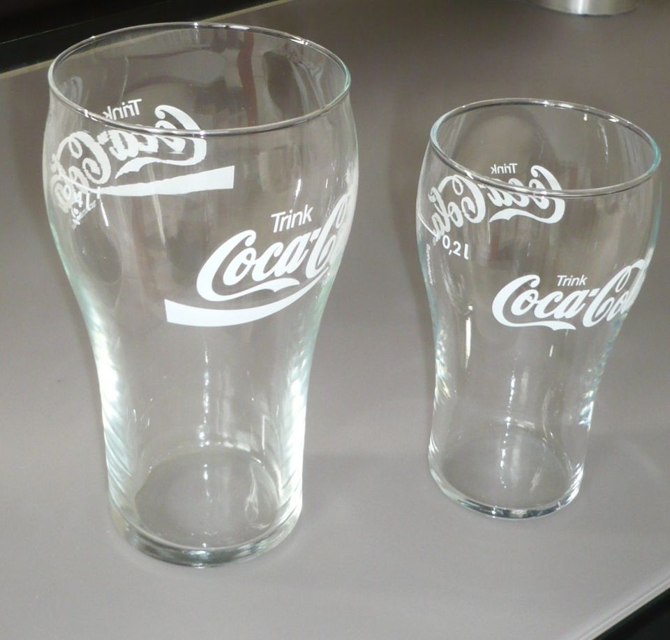 2 x Coca Cola Gläser 0,2 + 0,4 L • Ruhr Kristall Glas • PREMIX in Lübeck