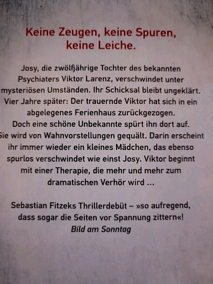 Sebastian Fitzek Bücher - Die Therapie und Das Kind in Bad Saulgau