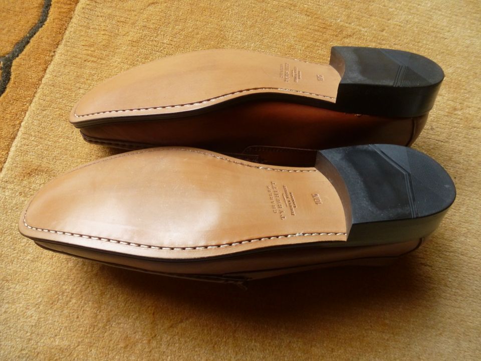 Luxus: CHARLES TYRWHITT SLIPPER ECHT LEDER SCHUHE Braun 45 10.5 in Bad Kreuznach