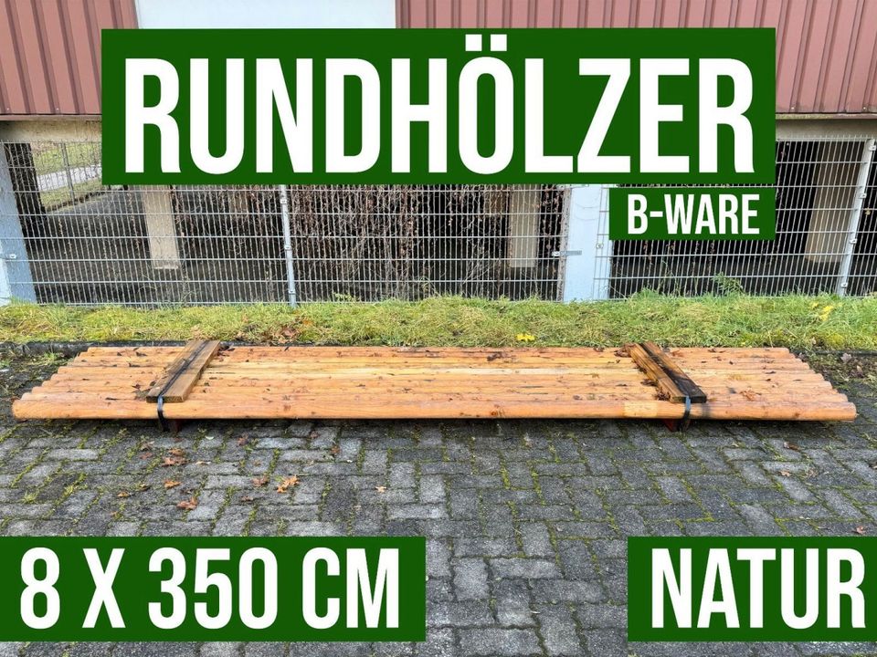 Palisade Rundholz Schneefangholz Stangen Holz- 8 x 350 cm - Natur in Lennestadt