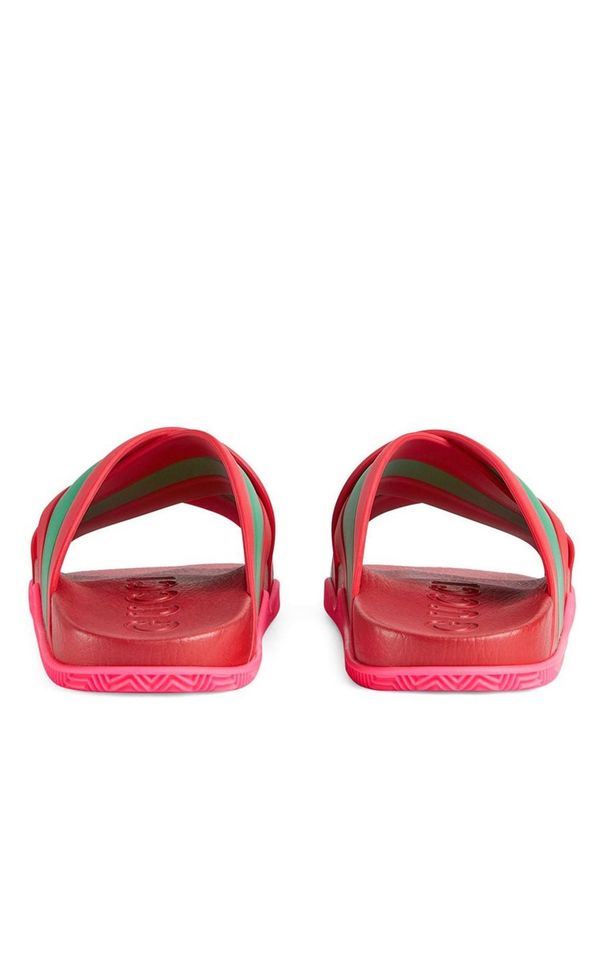 Gucci GG Sandalen Slides mit Web Streifen Rot Neu in Berlin