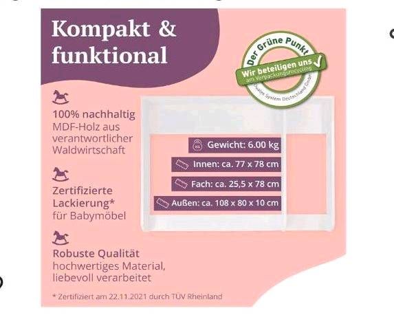 Puckdaddy XXL Wickelaufsatz Kimi für Ikea Hemnes Kommode in Langenfeld