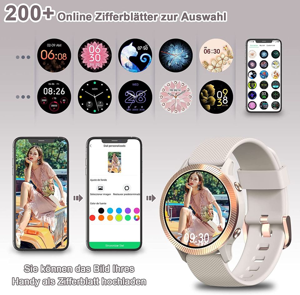 Blackview Smartwatch Damen, 1.09 Zoll Fitnessuhr Smart Watch in Essen