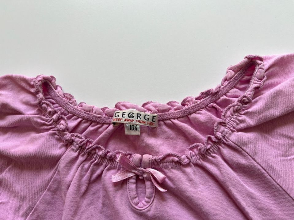 GEORGE Shirt Mädchen rosa mit Spitze Gr. 104 in Düsseldorf