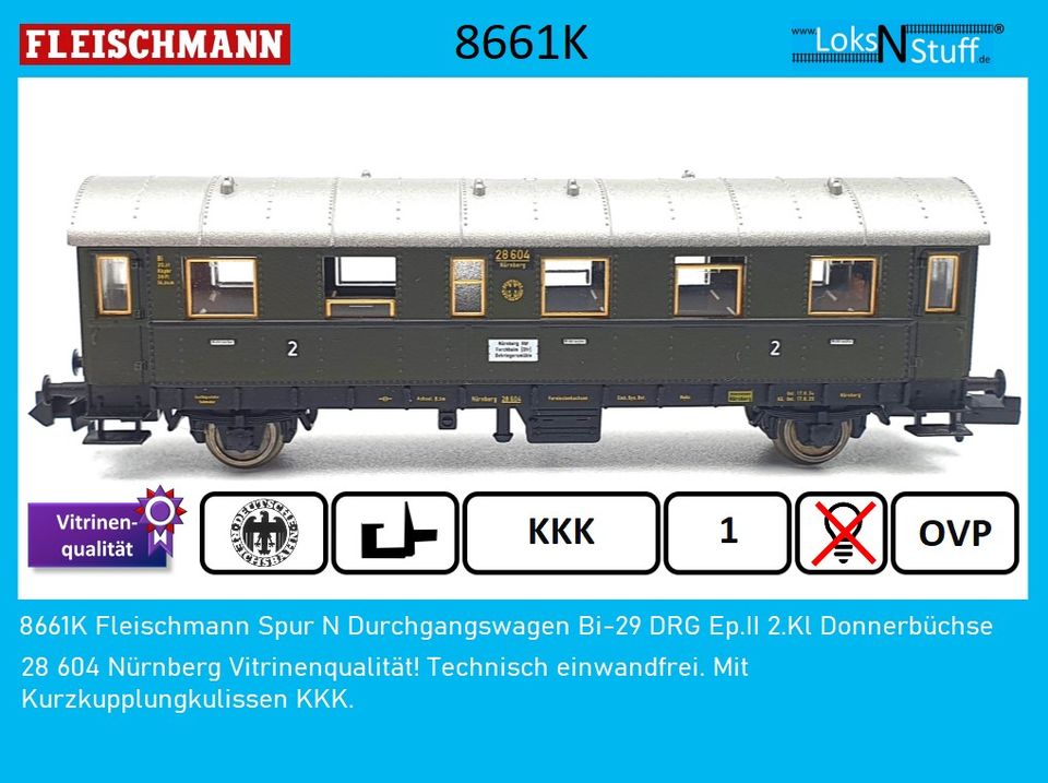 8051K Fleischmann Spur N Personenwagen Citr DRG Ep.II 3.Klasse in Eschwege
