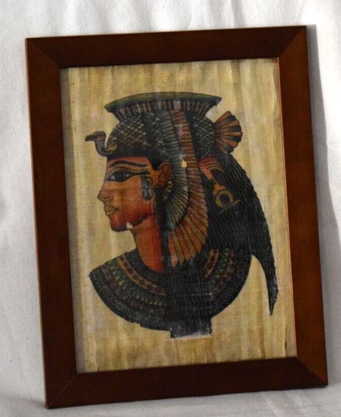 Wandbild Ägypten Königin Kleopatra echtes Papyrus Holzrahmen in Bad Pyrmont