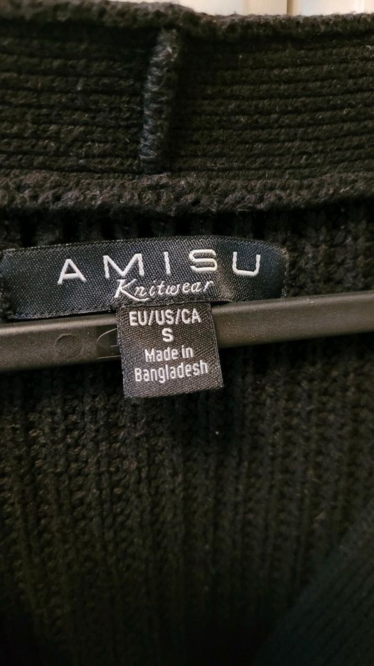 Amisu Damen Strickjacke Cardigan Schwarz Größe S Knitwear in Oberhausen