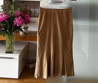 Wildleder Optik rock Maxi Midi wadenlang a-Linie Volant Cognac 40 Bayern - Erlangen Vorschau