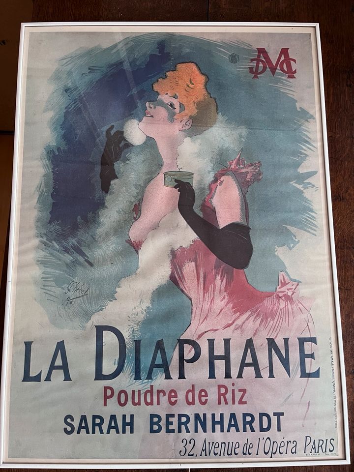 Jugendstil Plakat Sarah Bernhardt Jules cheret la diaphane in Hannover