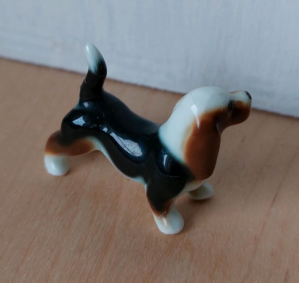 Hundefigur Porzellan, Setzkasten, Bracke, Beagel, top Zustand in Bohmte