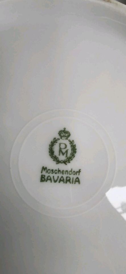 Bavaria Moschendorf Service Weiß mit Goldrand in Crailsheim
