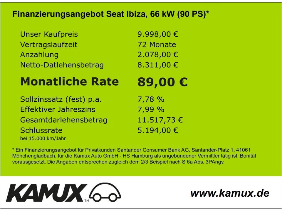 Seat Ibiza 1.2 TSI Style+Bluetooth+PDC+Klima in Hamburg