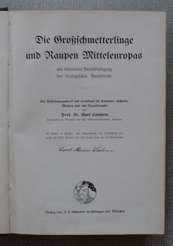 K. Lampert "Großschmetterlinge und Raupen Mitteleuropas" 1907 in Langenberg