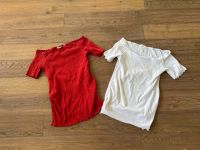 2 Umstandsshirts H&M Mama M weiß rot Bayern - Biessenhofen Vorschau