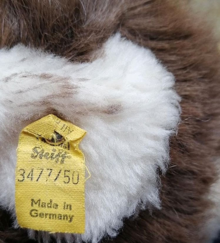 3477/50 RAR STEIFF WASCHBÄR JOLLY RAGGY Knopf und Fahne Handpuppe in Georgenthal