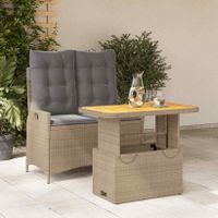 2-tlg. Garten-Essgruppe mit Kissen Beige Poly Rattan Couch Hessen - Weilburg Vorschau