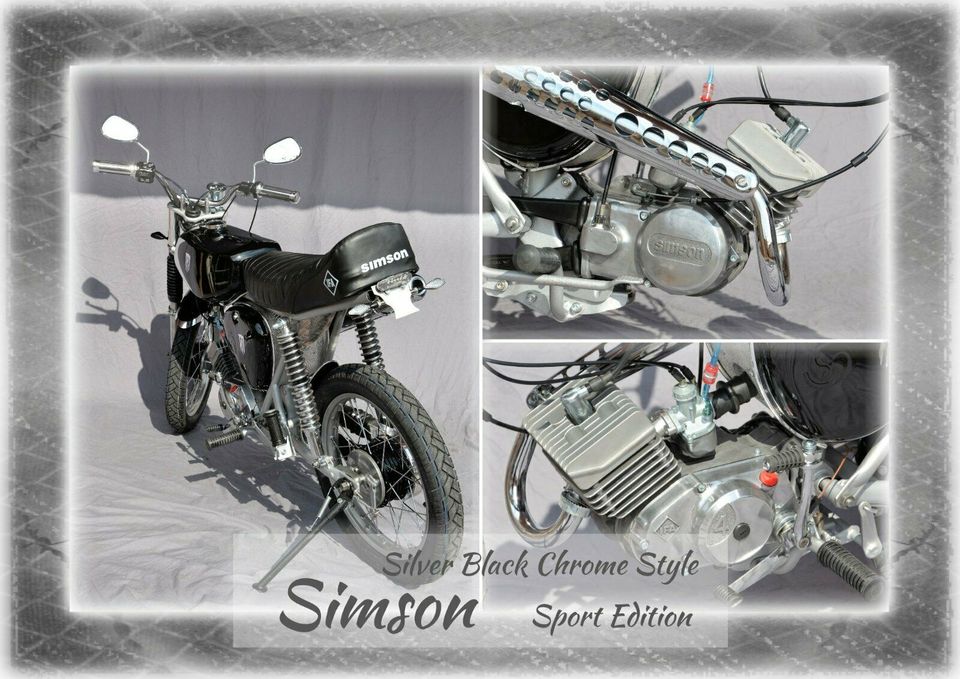 Simson S51 -NEUAUFBAU- Sport Edition - Silver Black Chrome Style in Wiehe