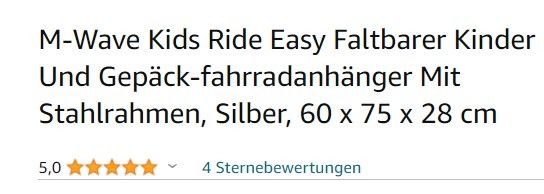 NEU Kindersitz Fahrrad-Anhänger M-Wave Gepäckträger Kids Easy in Oberhausen